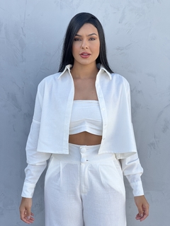 Camisa Cropped em Linho Bari - comprar online