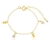 Pulseira Infantil Dois Pontos de Luz e Duas Esferas Banhada a Ouro 18k