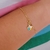 Pulseira Infantil Flor Colorida e Borboletinha Banhada a Ouro 18k