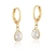 Brinco de Argolinha Gotinha de Cristal Banhado a Ouro 18k - comprar online