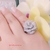 Anel Flor Luxo de Zircônias Banhado no Ródio Branco