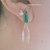 Brinco Gota de Zircônia no Cristal e no Verde Banhado a Ouro 18k - comprar online
