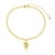 Pulseira Pingente de Pezinho Cravejado de Zircônias Banhada a Ouro 18k