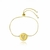 Pulseira Regulável Inicial Cravejada de Mini Zircônias Banhada a Ouro 18k