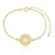 Pulseira Raio de Sol Cravejada de Zircônias Dois Fios Banhada a Ouro 18k