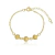 Pulseira Infantil Trançada com Três Conchas Banhada a Ouro 18k