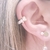 Piercing Pérolas e Esfera Dourada Banhado a Ouro 18k