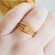 Anel Três Aros Mini Esferas e Zircônias Lilás Banhado a Ouro 18k - comprar online