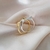 Anel Quadrado Ponto de Zircônia Banhado a Ouro 18k e Prata
