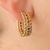 Argola Esferas e Zircônias Coloridas Banhado a Ouro 18k