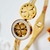 Bracelete Dois Trevos Cravejados de Zircônias Banhado a Ouro 18k