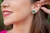 Brinco Leque de Zircônias Coloridas Banhado a Ouro 18k - comprar online