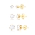 Trio de Brincos Ponto de Luz Redondo Banhados a Ouro 18k