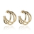 Brinco de Argola Três Aros Banhado a Ouro 18k - loja online
