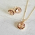Conjunto Colar e Brincos Zircônia Salmão e Mini Zircônias Coloridas Banhado a Ouro 18k