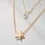 Colar Duplo Estrelas Banhado a Ouro 18k