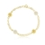 Pulseira Elos Esferas e Pérolas Banhado a Ouro 18k