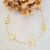 Pulseira 4 Flores Banhada a Ouro 18k