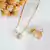 Conjunto de Colar e Brincos Ponto de Luz Rosa Banhado a Ouro 18k