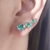 Trio de Brincos Mini Corações de Zircônias Verde Banhado a Ouro 18k na internet