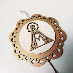 Enfeite de Parede de Nossa Senhora Aparecida Dourado
