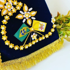 Imagem Fac Símile de Aparecida de Resina com Resplendor - 20 cm