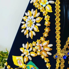 Imagem Fac Símile de Aparecida de Resina com Resplendor - 20 cm