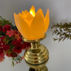 Vela Elétrica Flor Pedestal - Prata ou Dourada