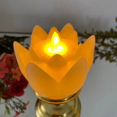 Vela Elétrica Flor Pedestal - Prata ou Dourada
