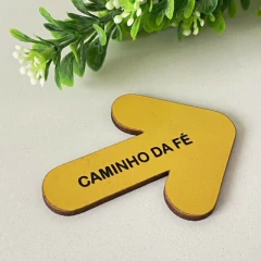 Imã de Geladeira em MDF - SETA AMARELA CAMINHO DA FÉ