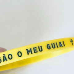Imagem do Pulseira de Silicone Fina São Bento Amarela - LANÇAMENTO!