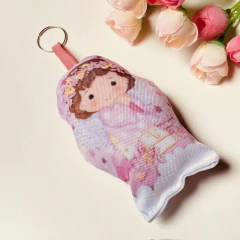 Chaveiro Almofada Naninha Anjo da Guarda Rosa - FOFO!