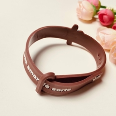 Pulseira de Silicone Fé - Marrom