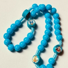 Terço Santinho Infantil Acrílico Azul