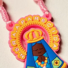 Terço Infantil Rosa com Aparecida Emborrachada 