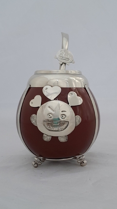 Mate Shooky. Cerámica y alpaca. con bombilla