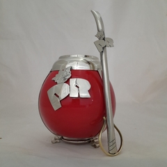 Mate Redondos. Patricio Rey. Cerámica y alpaca. Con bombilla en internet