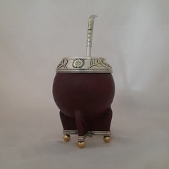 Mate Torpedo Imperial. Argentina. Con base alpaca y bronce. - Alfaro Guerra