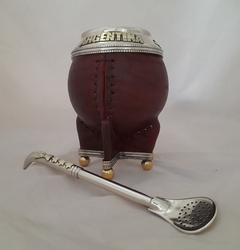 Mate Torpedo Imperial. Argentina. Con base alpaca y bronce. - tienda online