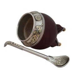 Mate Torpedo Imperial. Argentina. Con base alpaca y bronce.