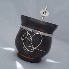 Mate BTS. Love Yourself. Madera y alpaca. Con bombilla - comprar online