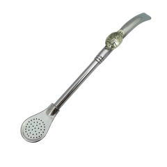 Bombilla Pico de Loro de Alpaca. Escudo Nacional Argentino