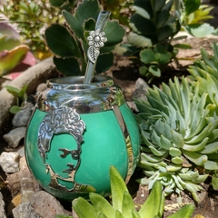Mate Frida Kahlo. Cerámica y alpaca. Con Bombilla