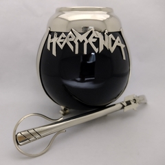 Mate Hermética Nombre. Cerámica y alpaca. Con bombilla - comprar online
