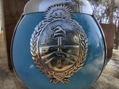Mate Escudo Nacional. Cerámica y alpaca. Con bombilla - comprar online