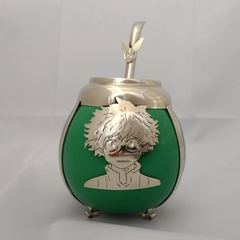 Mate Deku. Boku no hero. Cerámica y alpaca. Con bombilla