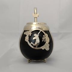 Mate Haikyuu. Cerámica y alpaca. Con bombilla