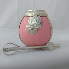 Mate Hello Kitty. Cerámica y alpaca. Con bombilla - Alfaro Guerra