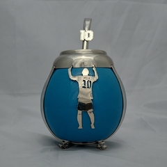 Mate Messi 10. Cerámica y alpaca. Con bombilla - comprar online