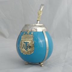Mate y bombilla AFA. Selección Argentina. Cerámica y alpaca - comprar online